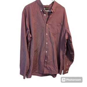 Eddie Bauer Men’s Button Down Long Sleeve with Pockets. Size XL Dark Red Plaid